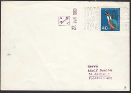 BRD BUND 1963 Mi. 404 Einzelfrankatur 40 Pfennig Eisvogel   (32674 - Autres & Non Classés