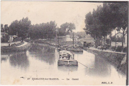 51 - CHALONS-sur-MARNE -  1918 - Le Canal (Péniches) - Châlons-sur-Marne