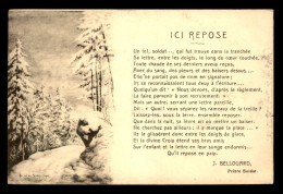 GUERRE 14/18 - ILLUSTRATEURS - COL DE LA MANDRAY SOUS LA NEIGE ET TEXTE DE J. BELLOUARD, PRETRE SOLDAT - Weltkrieg 1914-18