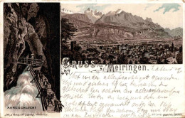 Gruss Von Meiringen - Lithographie Mit 2 Bildern (342) * 18. 9. 1897 - Meiringen