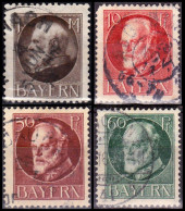1914 - 1920 - ALEMANIA - BAVIERA - LUIS III - YVERT 96,101,102,104 - Afgestempeld
