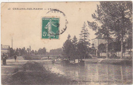 51 - CHALONS-sur-MARNE -  1912 - L'Ecluse  (Péniche) - Châlons-sur-Marne