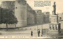 49 - Angers - La Statue Du Roi René Et Le Château - Animée - Carte Neuve - CPA - Voir Scans Recto-Verso - Angers