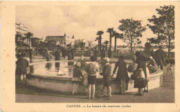 06 - Cannes - Le Bassin Du Nouveau Jardin - Animée - CPA - Oblitération Ronde De 1937 - Voir Scans Recto-Verso - Cannes