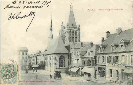 61 - Laigle - Place Et Eglise Saint Martin - Animé - CPA - Voir Scans Recto-Verso - L'Aigle