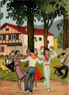 Folklore - Pays Basque - Le Fandango D'après Les Gouaches Originales De Jacques Le Tanneur - Illustration - Carte Dentel - Costumes