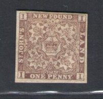 1862-64 Newfoundland - Stanley Gibbons N. 16 - 1d. Chocolat Brown - MH* - Other & Unclassified