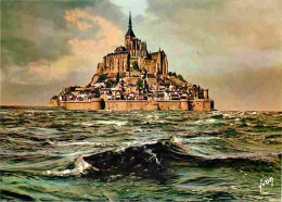 50 - Le Mont Saint Michel - Vue Générale - Effet De Vagues - Flamme Postale - CPM - Voir Scans Recto-Verso - Le Mont Saint Michel