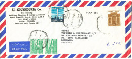 Egypt Registered Air Mail Cover Sent To Denmark - Liberia