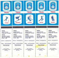 5 Pochettes Pour Allumettes TOTAL Bleu Xèmes Jeux Olympiques D'Hiver De GRENOBLE 1968 Olympic Games 68 *Slalom *Hockey * - Zündholzschachteln