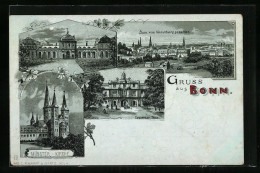 Lithographie Bonn, Münster-Kirche, Coblenz-Thor, Ortsansicht Vom Venusberg  - Münster