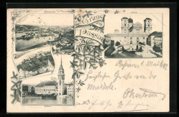 AK Passau, Totalansicht, Festung Oberhaus, Rathaus, Dom  - Passau