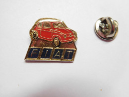 Beau Pin's , Auto Fiat 500  , Rouge , Verso Quadrillé - Fiat