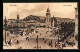 AK Hamburg-St.Georg, Hauptbahnhof Aus Der Vogelschau  - Mitte