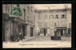 CPA Craponne-sur-Arzon, La Rue Du Commerce Et La Fontaine Bardon  - Craponne Sur Arzon