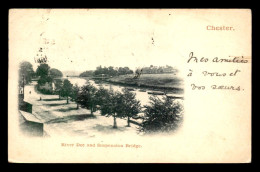 ROYAUME-UNI - ANGLETERRE - CHESTER - RIVER DEE AND SUSPENSION BRIDGE - Chester