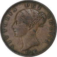 Royaume-Uni, Victoria, 1/2 Penny, 1858, Londres, Bronze, TB+, KM:726 - C. 1/2 Penny