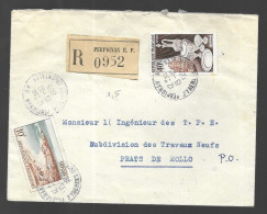Perpignan, Lettre Recommandée Circulée En 1955 Vers Prats De Molo - 1921-1960: Modern Period
