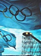 Diapositive Diapo Les Jeux Olympiques D'Hiver GRENOBLE 1968 Cérémonie D'ouverture La Flamme, L'escalier, Drapeaux Olymp* - Diapositives