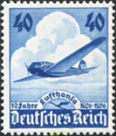 149837 MNH ALEMANIA 1936 10 ANIVERSARIO DE LA COMPAÑIA AEREA LUFTHANSA - Otros & Sin Clasificación