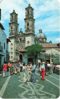 MEXIQUE - Taxco - San Augustin Street Ant The Santa Prisca Parish - Animé - Colorisé - Carte Postale - Mexico