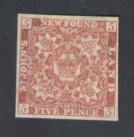 1862-64 Newfoundland - Stanley Gibbons N. 19a - 5d. Red Brown - MH* - Andere & Zonder Classificatie