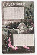 CPA  Calendrier 1917 (3) Calendrier Porte Bonheur Paysage Maison Neige Gui  Houx     Signé Boulanger - Nouvel An