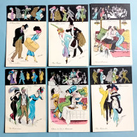 Illustrateur  - XAVIER SAGER - LOT DE 6 CARTES - PARIS S'AMUSE - Sager, Xavier