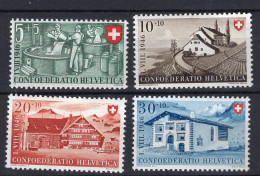 T3787 - SWITZERLAND Yv N°428/31 ** Pro Patria Fete Nationale Taches Stains - Neufs