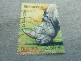 Rhinocéros - Animal Menacé - 0.56 € - Yt 4373 - Multicolore - Oblitéré - Année 2009 - - Rhinoceros