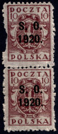 1920 Poland  Eastern Silesia (Ostschlesien)   Pair   Mi 2 Unused - Neufs