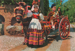 FOLKORE - Costumes - Chariot Sicilien - Animé - Carte Postale Ancienne - Costumes
