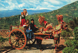 FOLKORE - Costumes - Carreto Siciliano - Animé - Carte Postale Ancienne - Costumes