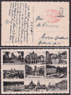 "Gebühr Bezahlt", Rotes Oval "Erfurt", 20.8.45, Bedarfs-AK - Cartas & Documentos