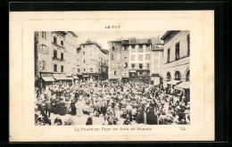 CPA Le Puy, La Place Du Flot Un Jour De Marché  - Other & Unclassified