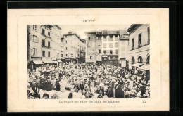 CPA Le Puy, La Place Du Flot Un Jour De Marché  - Sonstige & Ohne Zuordnung