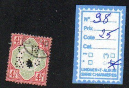 Victoria - N° 98 -Troué - Used Stamps