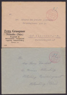 "Gebühr Bezahlt", 2 Belege "Schmölln", 9/10.45 - Cartas & Documentos