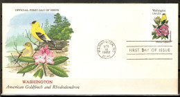 USA 1982 Estados Unidos / Official First Day Of Issue Birds Flowers Washington FDC Aves Flores Blumen Vögel / Ld09 75-49 - Other & Unclassified
