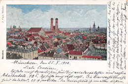 Allemagne Munchen Frauenthurme Illustration CPA + Timbre Bayern Cachet 1900 , J. Vogel - München