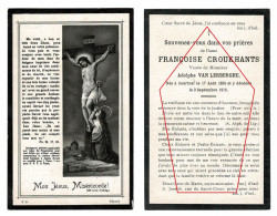 Francoise Croukhants Adolphe Van Lerberghe Courtrai Kortrijk Doodsprentje Bidprentje - Obituary Notices