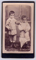 CARTE CDV - Portrait De Deux Enfants, à Identifier -  Tirage Aluminé 19ème - Taille 63 X 104 - Anciennes (Av. 1900)