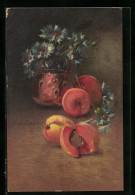 Künstler-AK Clara Von Sivers: Stilvolle Vase Mit Blumen Und Aprikosenfrüchten  - Sonstige & Ohne Zuordnung