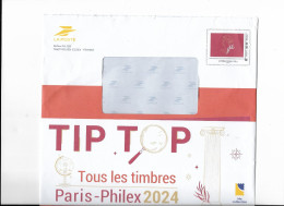 Enveloppe Philaposte MTAM International 250g Format 225x225 TIP TOP Tous Les Timbres Paris Philex 2024 Classeur Rouge - Andere & Zonder Classificatie