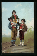 Künstler-AK Stengel & Co. Nr. 19820: Drei Jungen In Trachtenkleidung  - Sonstige & Ohne Zuordnung