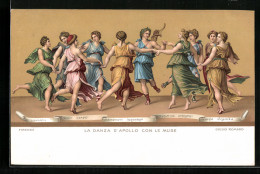 Künstler-AK Stengel & Co. Nr. 29845: La Danza D`Apollo Con Le Muse Von G. Romano  - Otros & Sin Clasificación