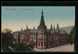 AK Heidelberg, Universitätsbibliothek Mit Strasse Aus Der Vogelschau  - Heidelberg