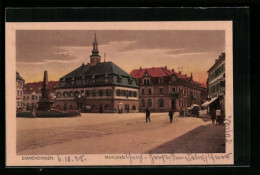 AK Emmendingen, Marktplatz Mit Denkmal Und Passanten  - Emmendingen