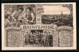 AK Buxtehude, Gesamtansicht, Schmiede  - Buxtehude