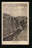 AK Soldaten Mit Gewehr Im Schützengraben  - War 1914-18